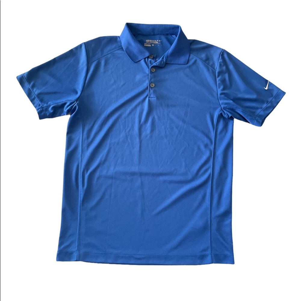 Nike Golf Tour Performance Mens M Blue Dri-Fit Polyester Golf Polo Shirt